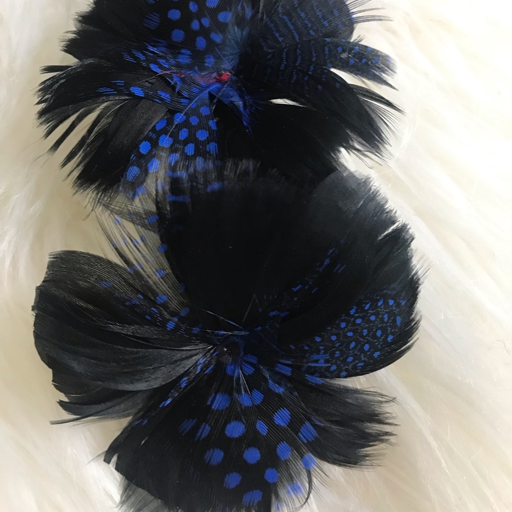 Black and blue feather accessory